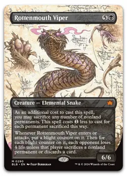 Rottenmouth Viper (Borderless) #290 (NM) Bloomburrow BLB Magic MTG - Image 1