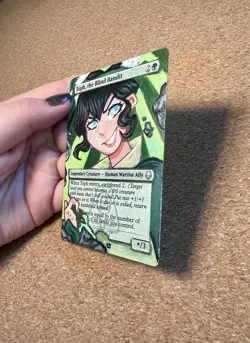 Magic the Gathering Alter, Toph The Blind Bandit, Handpainted Altered Art - Image 3