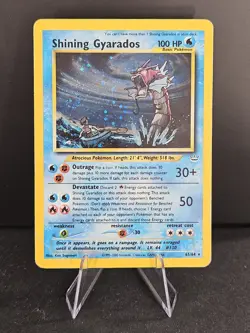 Shining Gyarados 65/64 Pokemon Neo Revelation Unlimited Holo Rare Card HP Swirl - Image 1