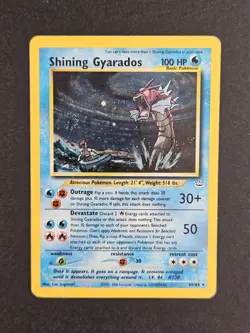 Shining Gyarados 65/64 Pokemon Neo Revelation Unlimited Holo Rare Card HP Swirl - Image 2