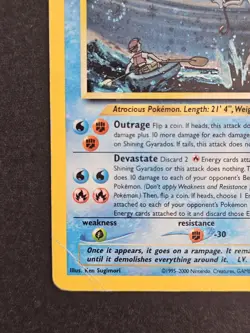 Shining Gyarados 65/64 Pokemon Neo Revelation Unlimited Holo Rare Card HP Swirl - Image 3