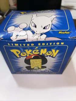 Pokemon Burger King 23k Gold Plated Trading Card Mewtwo Blue Box - Image 1
