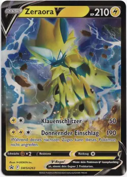 Pokemon Zeraora V Ultra Rare Schild&Schwert Blackstar Promos SWSH263 NM Deutsch - Image 1