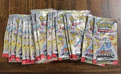 74x EMPTY Pokemon Prismatic Evolutions Booster Packs Wrappers AS-IS - Image 4
