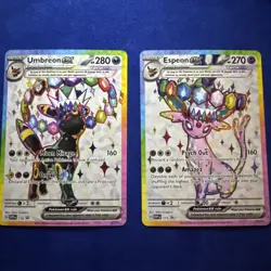 Pokemon TCG Umbreon Ex 176 & Espeon Ex 175 SV Promo Set - Image 1