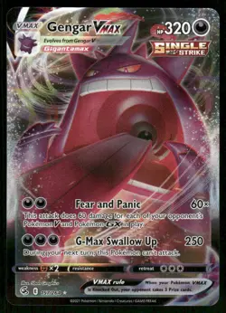 Pokemon Cards Gengar VMAX 157/264 Fusion Strike Holo Rare VMAX NM - Image 1