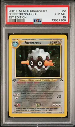 2001 POKEMON NEO DISCOVERY 1ST ED #2 FORRETRESS-HOLO PSA 10 - Image 1