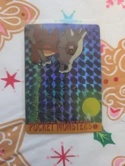 CUBONE Pokemon Pocket Monsters Japanese Vending Prism Sticker Holo Foil LP - Image 1
