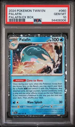 Pokemon TCG Palafin 060/167 COSMOS HOLO Twilight Masquerade PSA 10 Low Pop - Image 1