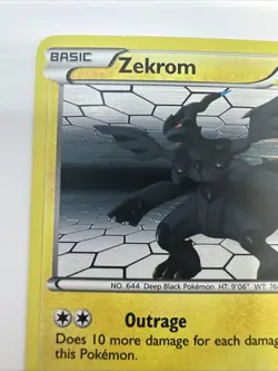 Pokemon TCG Zekrom 47/114 Black & White Holo Rare Card LP - Image 3