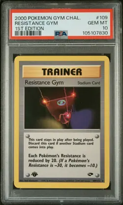2000 POKEMON GYM CHALLENGE 109 RESISTANCE GYM 1ST EDITION - PSA GEM MINT 10 - Image 1