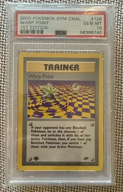 2000 Pokemon Gym Challenge Warp Point 1st Edition PSA 10 Gem Mint - Image 1