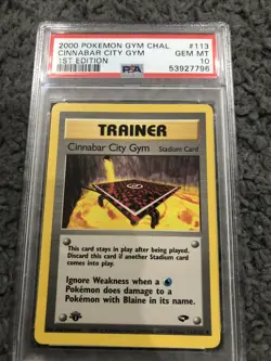 2000 Pokemon Gym Challenge 1st Edition Cinnabar City Gym 113/132 PSA 10 Gem Mint - Image 2