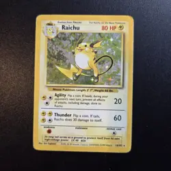 Pokemon Card - Raichu 14/102 Holo Rare Base Set WOTC - Image 1