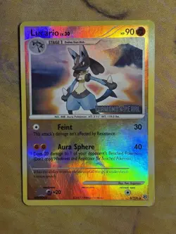 Lucario LV.30 6/130 Diamond & Pearl Reverse Holo Stamped Pokemon TCG Card HP - Image 2