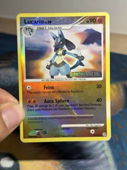 Lucario LV.30 6/130 Diamond & Pearl Reverse Holo Stamped Pokemon TCG Card HP - Image 3