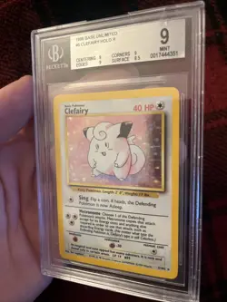 Vintage 1999 Pokemon Base Set Unlimited #5 Clefairy Holo BGS 9 Mint - Image 2
