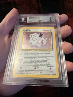 Vintage 1999 Pokemon Base Set Unlimited #5 Clefairy Holo BGS 9 Mint - Image 5