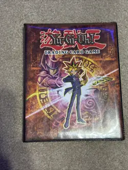 Vintage 1996 Kazuki Takahashi Yu-Gi-Oh Card Binder Yugioh with Sleeves-w/8 Cards - Image 1