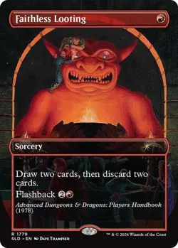 MTG - Faithless Looting - SLD 1779 - Secret Lair Dungeons & Dragons - Rare Magic - Image 1