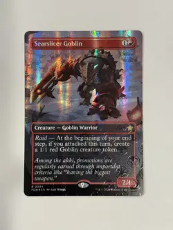 Searslicer Goblin (Borderless) (Mana Foil) Foundations Foil - Image 1