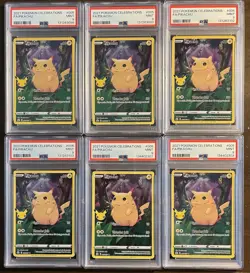 Pokemon PIKACHU Full Art Holo Celebrations #005 ENG 6-Cards ~ PSA 9 (x6) - Image 1