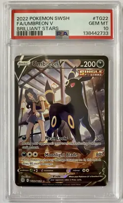 Umbreon V TG22 2022 Pokemon Brilliant Stars Trainer Gallery PSA 10 Gem Mint - Image 1