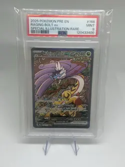 Pokemon 2025 Raging Bolt ex 166/131 SIR Prismatic Evolutions PSA 9 - Image 1