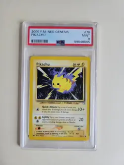 2000 Pokemon - Pikachu 70/111 Neo Genesis Common - GRADED PSA 9 Mint - Image 1