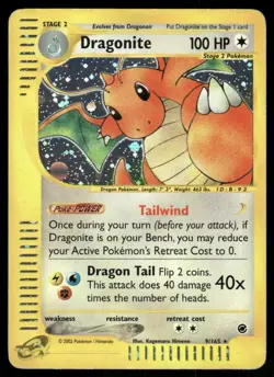 Pokemon Cards Dragonite 9/165 Expedition Base Set Holo Rare HP - Image 1