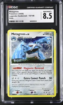 CGC 8.5 Metagross 2008 Legends Awakened 10/146 Holo SWIRL Pokemon Card - Image 1