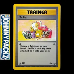 Pokemon TCG -Mr. Fuji 58/62 Trainer 1st Edition Uncommon Card 1999 - Fossil (NM) - Image 1