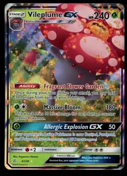 Pokemon Vileplume GX 4/236 Sun & Moon Cosmic Eclipse Ultra Rare Near Mint - Image 1