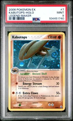 2006 POKEMON EX LEGEND MAKER #7 KABUTOPS-HOLO PSA 9 - Image 1