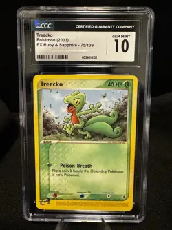 CGC 10 Treecko 75/109 EX Ruby & Sapphire 2003 Pokemon Card - Image 1