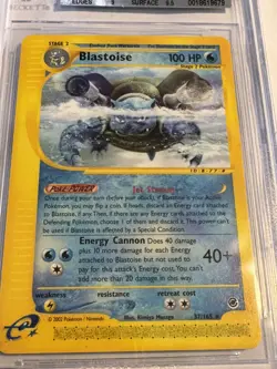 2002 POKEMON EXPEDITION BLASTOISE #37 BGS 9 MINT - Image 3