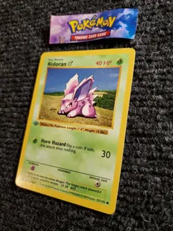 1999 POKEMON Base SET 1ST EDITION #55/102 NIDORAN Shadowless NM - Image 2