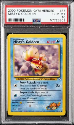 2000 POKEMON GYM HEROES #85 MISTY'S GOLDEEN PSA 10 - Image 1