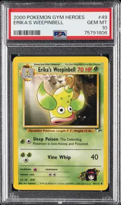 2000 POKEMON GYM HEROES #49 ERIKA'S WEEPINBELL PSA 10 - Image 1