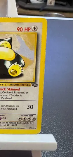 Pokemon Cards: Jungle Rare: Snorlax 27/64 TCG 1999 WOTC Vintage - Image 3