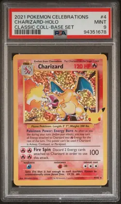 2021 Pokemon Celebrations: Classic Collection Charizard 4/102 PSA 9 - Image 1