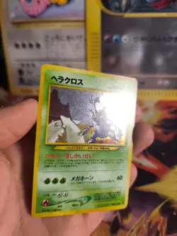 Pokemon Karte Card Skaraborn Heracross Neo Genesis Holo Wotc japanese NM Swirl - Image 2