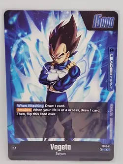 Dragon Ball Super Fusion World Vegeta - FS02-01 Gold Leader Card - Image 2