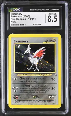 CGC 8.5 Skarmory 2000 Neo Genesis 13/111 Holo SWIRL Pokemon Card - Image 1