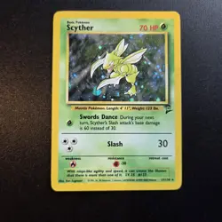 Pokemon Card - Scyther 17/130 Base Set 2 Holo Rare WOTC - NM/EX - Image 1