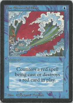 Blue Elemental Blast - Beta Edition - MP Magic MTG English Edge Wear - Image 1