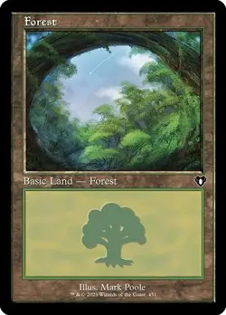 Forest (#451) - Foil Retro Frame CMM NM MTG - Image 1