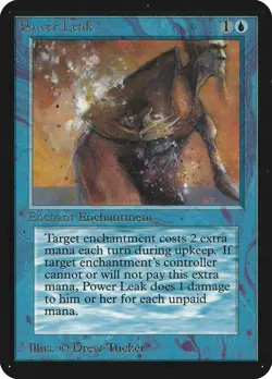 Power Leak Alpha HEAVILY PLD Blue Common MAGIC THE GATHERING MTG CARD ABUGames - Image 1