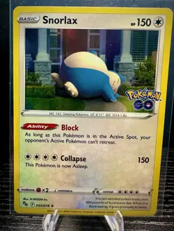 Snorlax 055/078 Pokemon Go Stamp Holo Rare Sword & Shield Pokemon TCG Card NM - Image 1