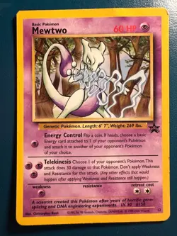 Pokemon Mewtwo TCG Card 12/53 WOTC Promo, Regular HP - Image 1